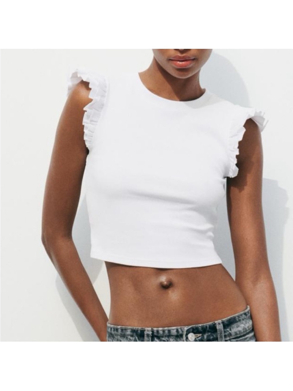 Zara Sleeveless Ruffle Top Size Small